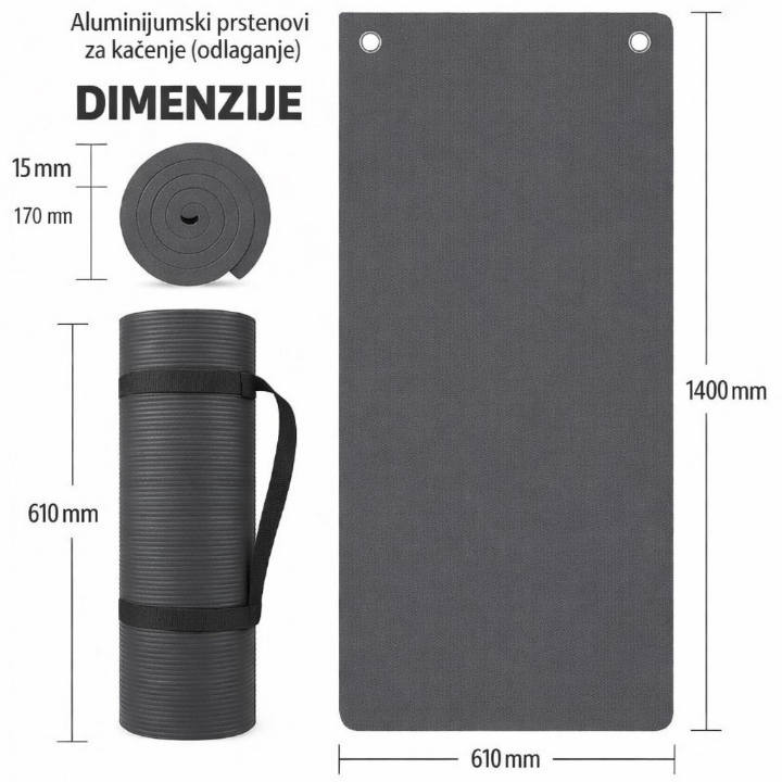 STRUNJAČA ZA VEŽBANJE SA ALUMINIJUMSKIM PRSTENOVIMA (SIVA)