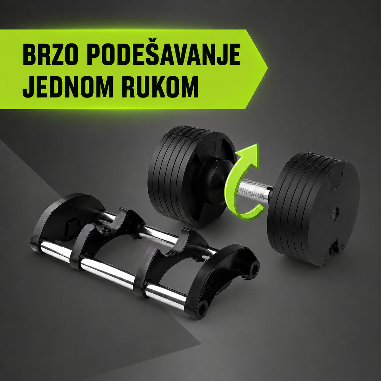 Podesive bučice Premium 2 do 32 kg sa rotacijom ručke