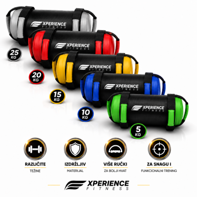 Fitnes vreće Premium Experience Fitness Power Bag 5 kg, 10 kg, 15 kg, 20 kg i 25 kg