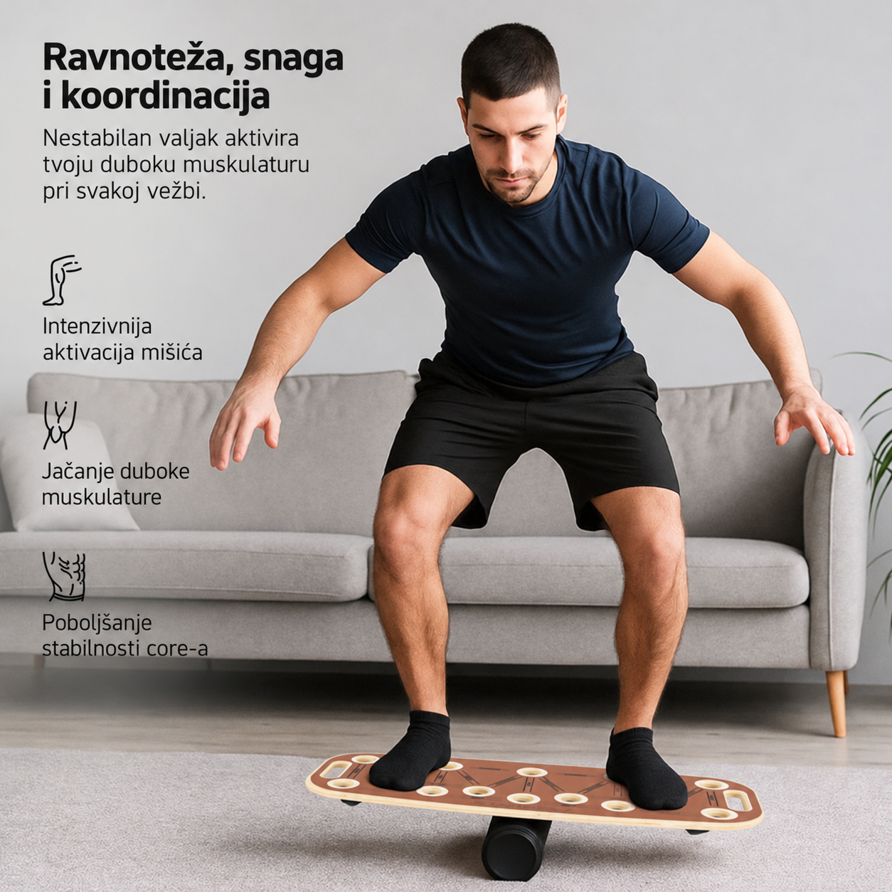 Balans board – balans daska za sklekove i ravnotežu - Slika 3