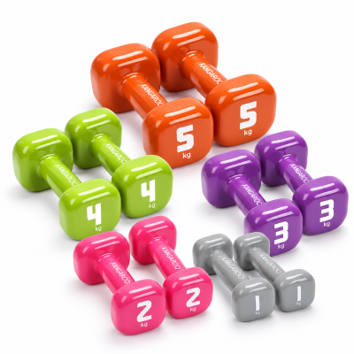 PVC bučice Kangaroo Fitness 1kg–5kg – ručni tegovi za vežbanje