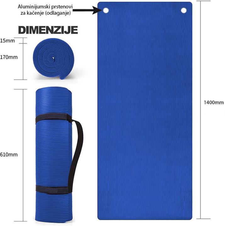 STRUNJAČA ZA VEŽBANJE SA ALUMINIJUMSKIM PRSTENOVIMA (PLAVA)