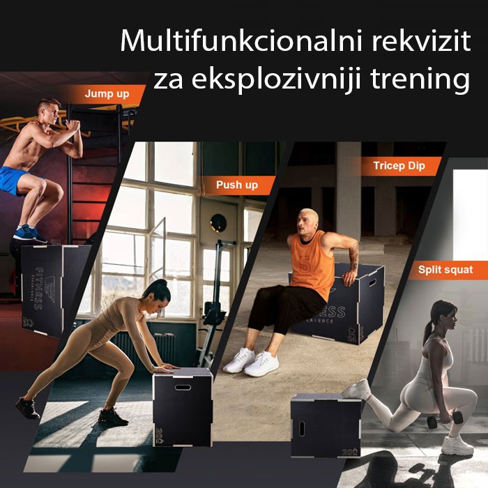 PLIOMETRIJSKA ANTIKLIZAJUĆA 3D DRVENA KUTIJA - PLIO BOX 20" X 18" X 16" (51cmx46cmx40cm)