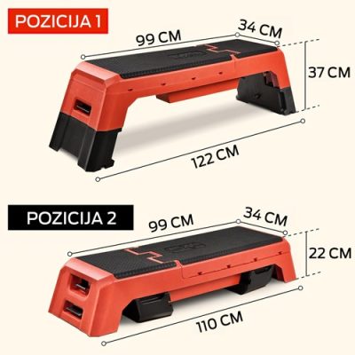 PREMIUM PNEUMATSKI STEPER ZA AEROBIK  - YES4ALL PNEUMATSKA MULTIFUNKCIONALNA PLATFORMA